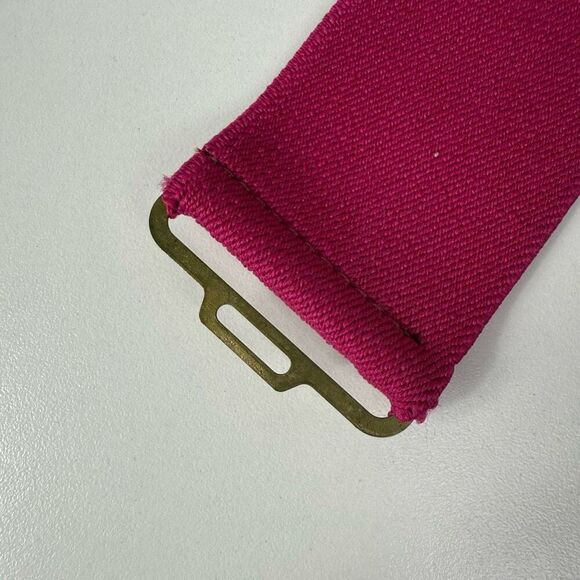 Vintage 1980's Nan Lewis Elastic Belt with Triangle Enamel Buckle - Picture 4 of 5